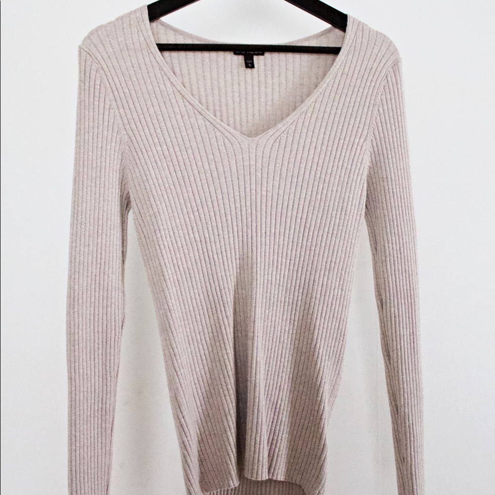 EXPRESS Women's Ladies Knit top, beige, size L